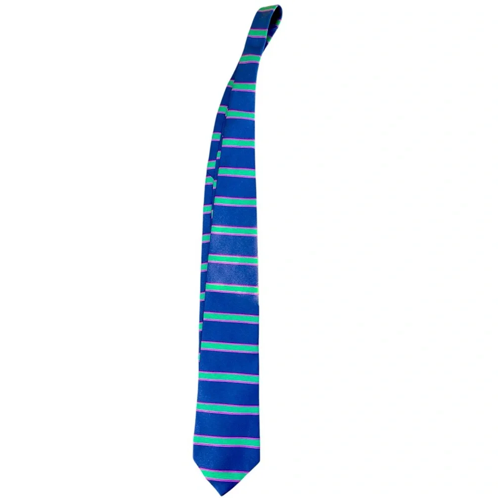 Brooks Brothers men’s silk tie/striped quiet luxury/necktie/blue/green/pink